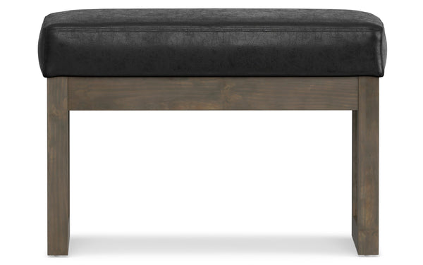 Simpli Home Small Ottoman Bench In Distressed Vegan Leather