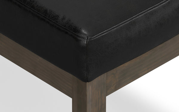 Simpli Home Small Ottoman Bench In Distressed Vegan Leather