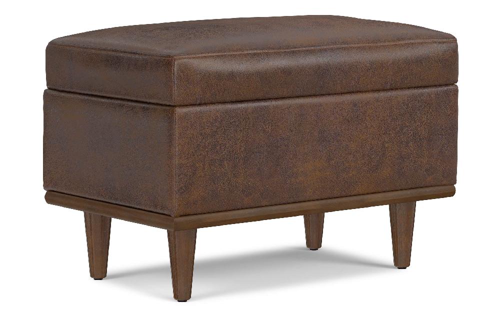 simpli home Small Storage Ottoman in Distressed Vegan Leather simpli home Small Storage Ottoman in Distressed Vegan Leather