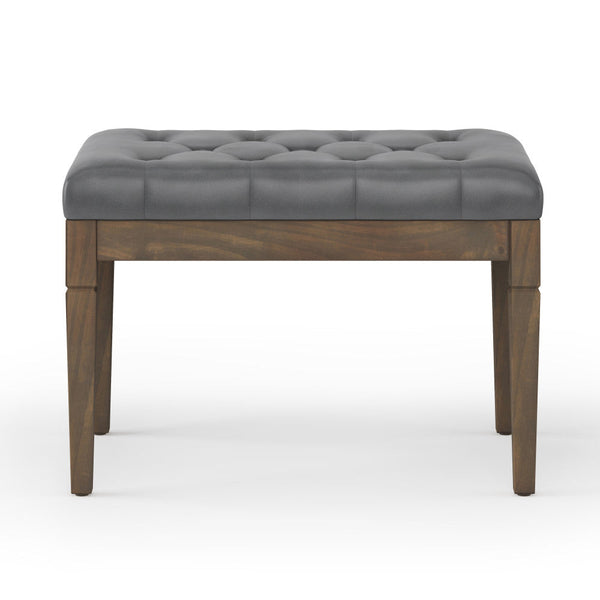 Simpli Home Small Tufted Ottoman Bench In Vegan Leather