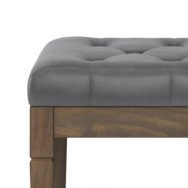 Simpli Home Small Tufted Ottoman Bench In Vegan Leather