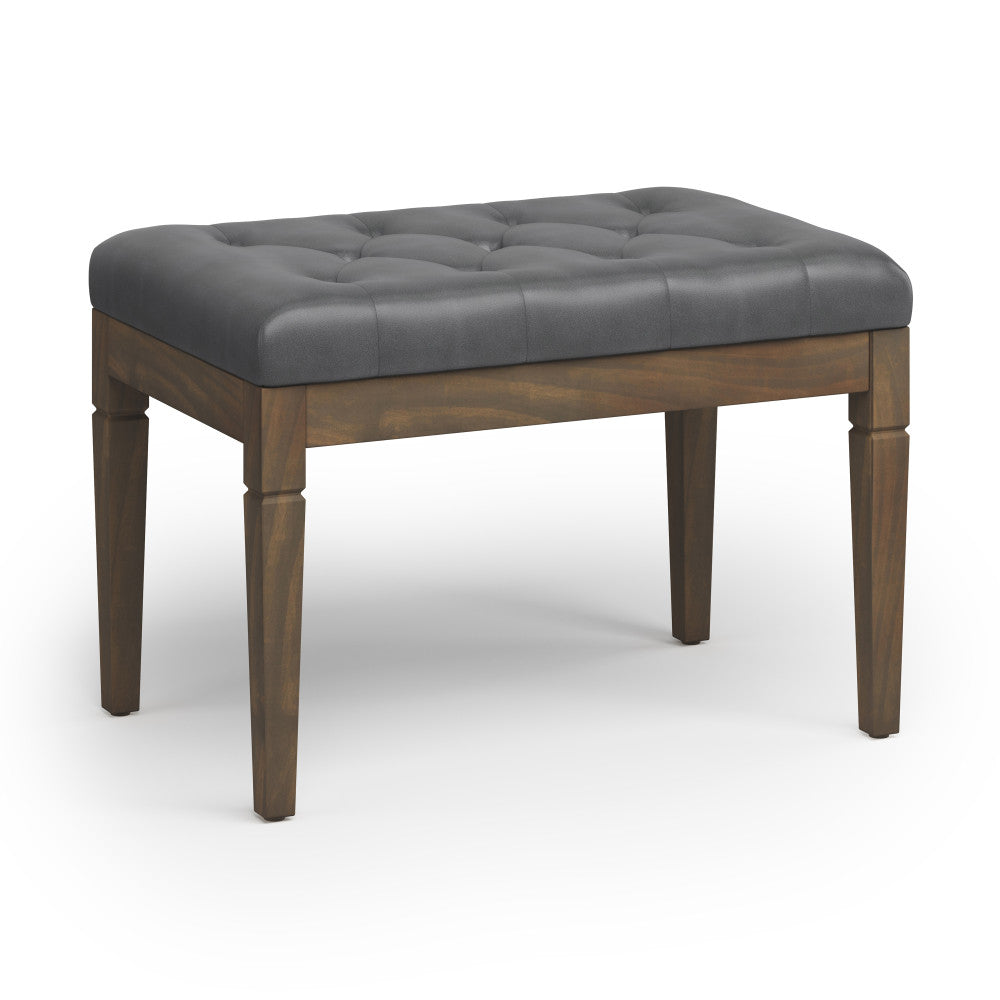 simpli home Small Tufted Ottoman Bench in Vegan Leather