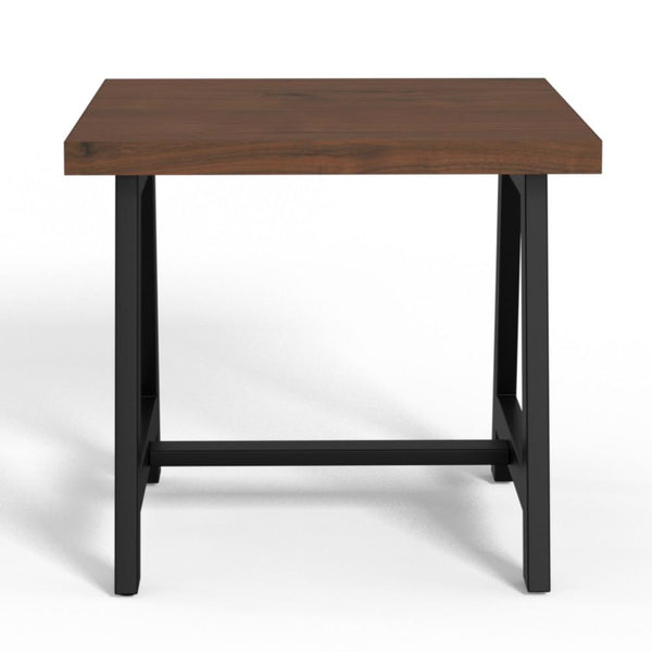 Simpli Home Solid Walnut Veneer And Metal End Table