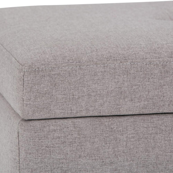 Simpli Home Storage Ottoman Bench With Tray In Linen