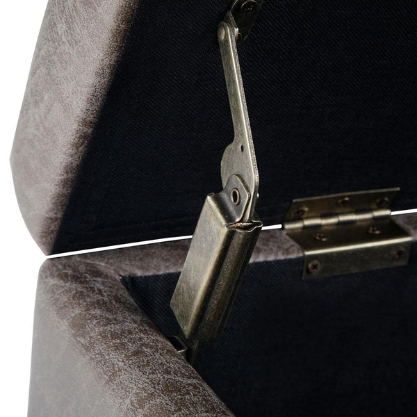 Simpli Home Storage Ottoman In Distressed Vegan Leather