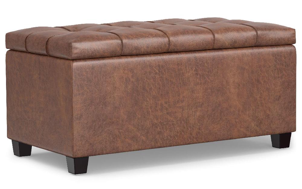 simpli home Storage Ottoman in Distressed Vegan Leather simpli home Storage Ottoman in Distressed Vegan Leather