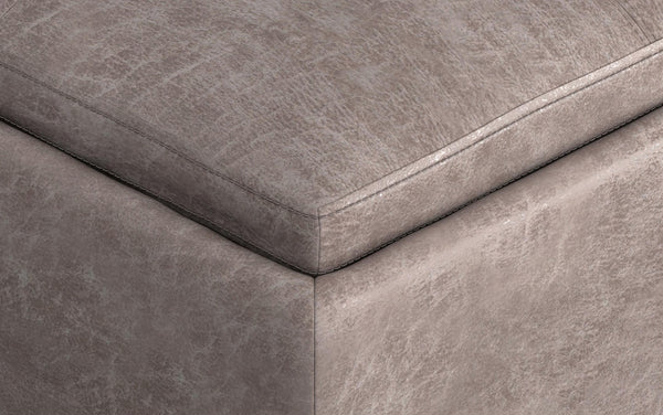 Simpli Home Table Ottoman In Distressed Vegan Leather