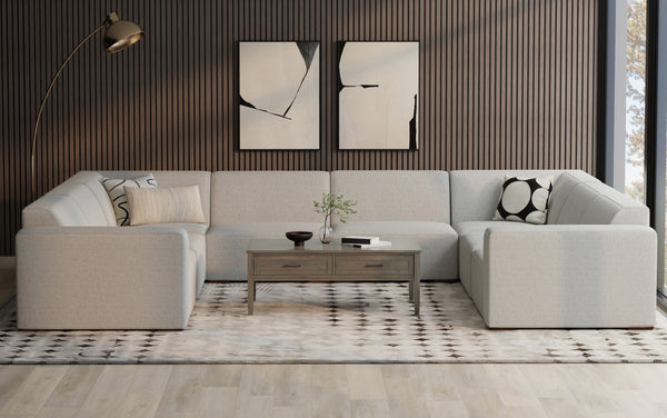 Simpli Home U-Shaped Sectional In Performance Fabric