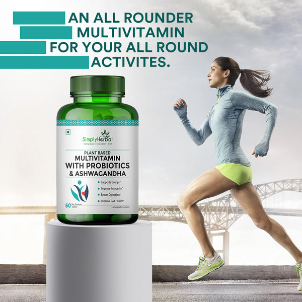 Simply Herbal Multivitamin With Probiotics & Ashwagandha - 60 Tablets