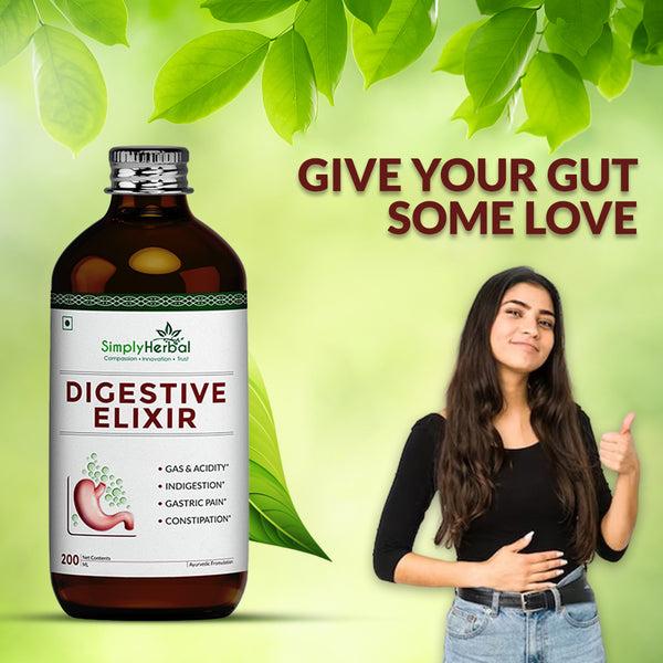 Simply Herbal Simply Herbal Ayurvedic Digestive Elixir Syrup Tonic Enriched With 37 Digestion Enzymes - 200ml