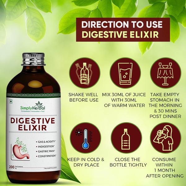 Simply Herbal Simply Herbal Ayurvedic Digestive Elixir Syrup Tonic Enriched With 37 Digestion Enzymes - 200ml