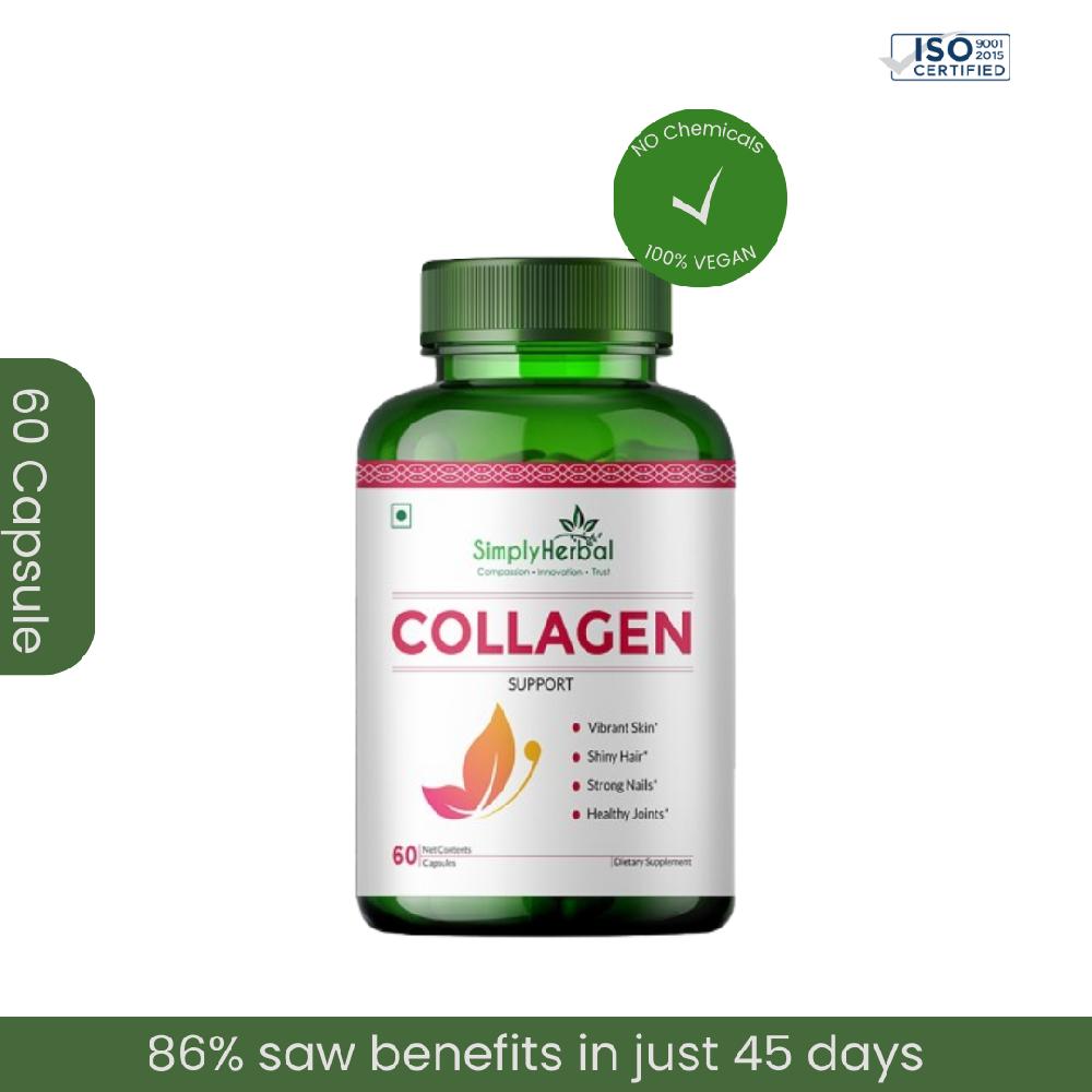 simply herbal Simply Herbal Collagen Support With Vitamin C & White Kidney Beans 1000mg -60 Capsules