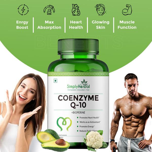 Simply Herbal Simply Herbal CoQ10 200mg With Bioperine – Heart Health & Energy Support – 60 Tablets