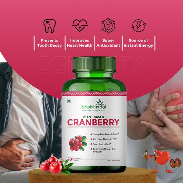Simply Herbal Simply Herbal D Mannose Cranberry Urinary Tract Health 800MG –60 Capsules