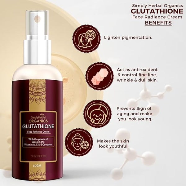 Simply Herbal Simply Herbal L-Glutathione Skin Brightening Whitening Cream With Vitamin A C & E Complex -50gm