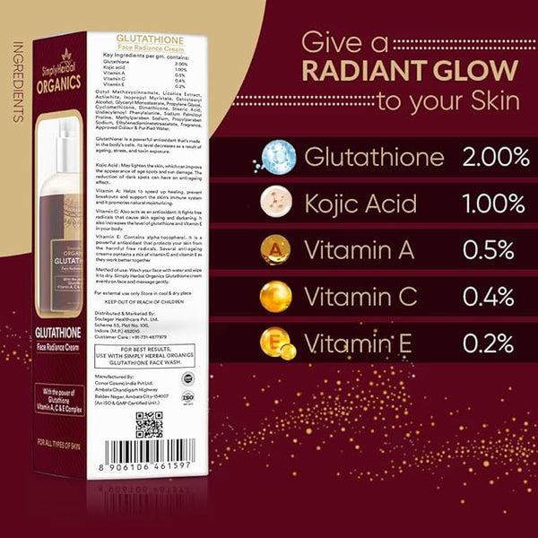 Simply Herbal Simply Herbal L-Glutathione Skin Brightening Whitening Cream With Vitamin A C & E Complex -50gm
