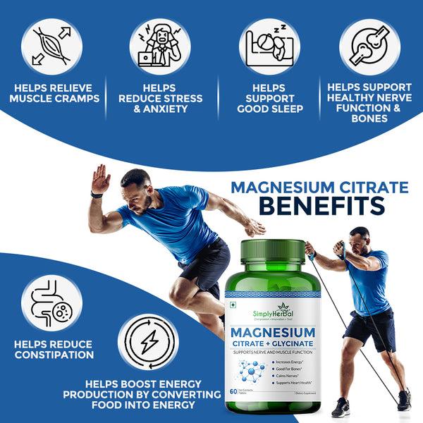 Simply Herbal Simply Herbal Magnesium Citrate + Glycinate - 90 Tablets