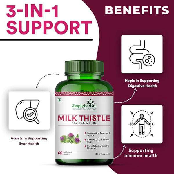 Simply Herbal Simply Herbal Milk Thistle Capsules 500mg – 60 Capsules