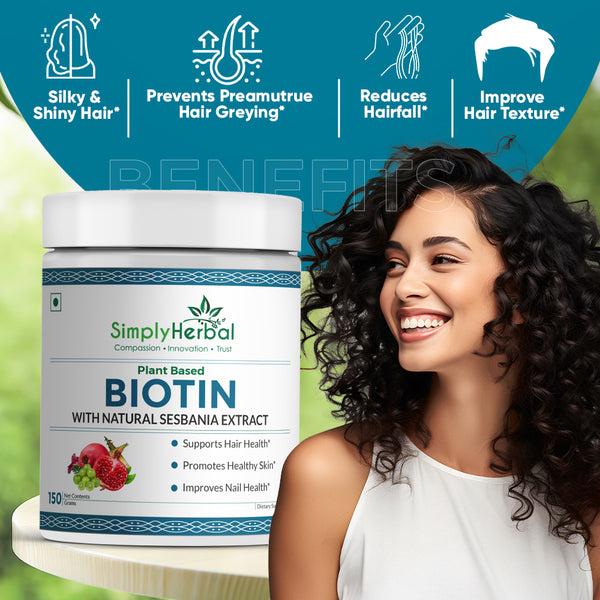 Simply Herbal Simply Herbal Plant-Based Biotin Powder – 150 Gm