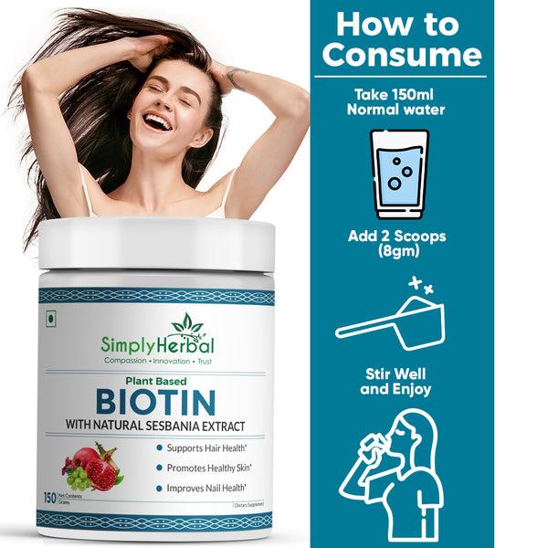 Simply Herbal Simply Herbal Plant-Based Biotin Powder – 150 Gm
