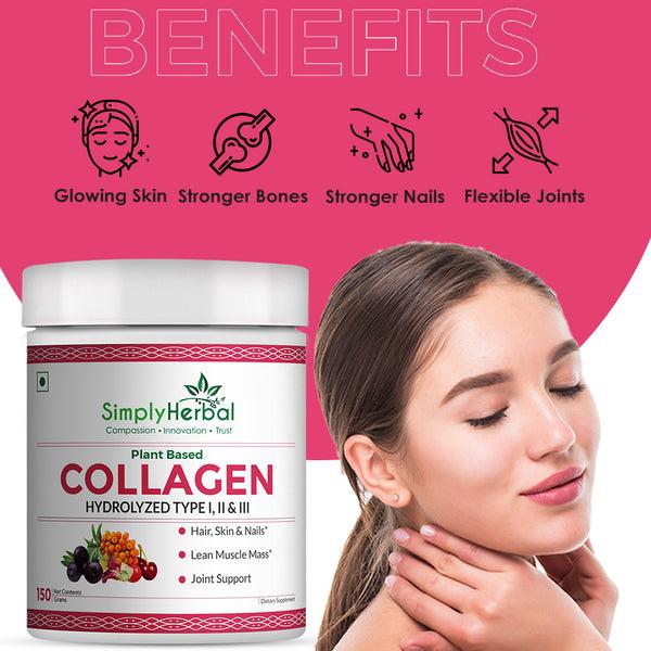 Simply Herbal Simply Herbal Plant-Based Collagen Powder Peptide Builder With Vitamin C Silica & Biotin –150gm