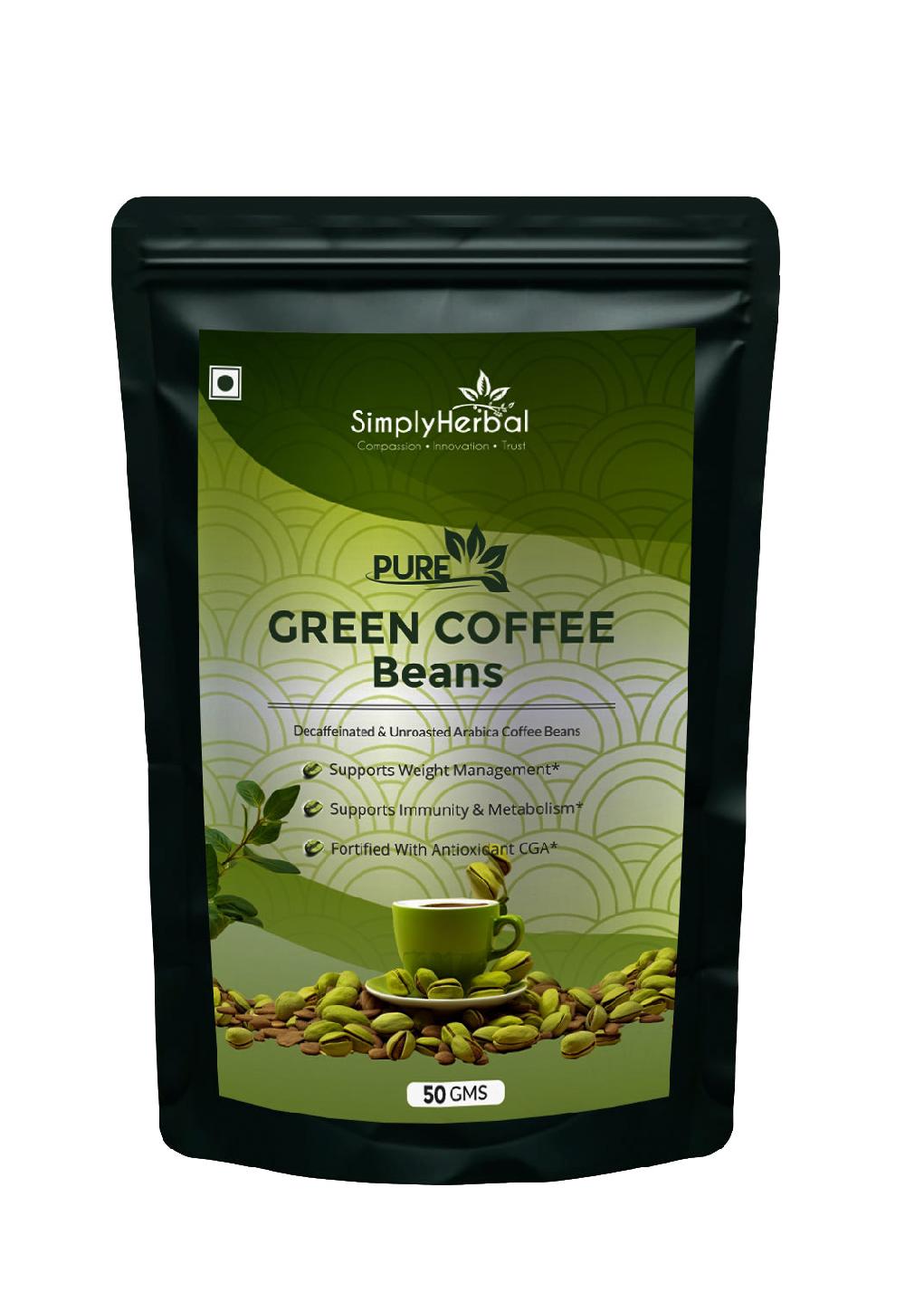 simply herbal Simply Herbal Pure Unroasted Green Coffee Beans 50g