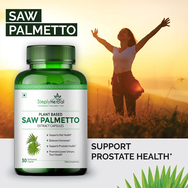Simply Herbal Simply Herbal Saw Palmetto Extract Prostate Health & Hair Growth 800mg -30 Capsules