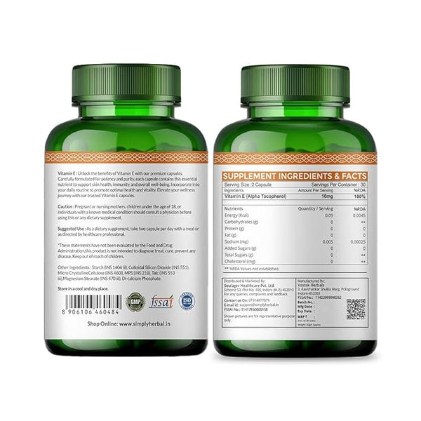 Simply Herbal Simply Herbal Plant-Based Vitamin E