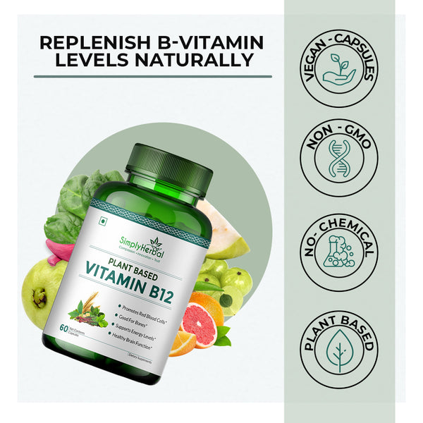 Simply Herbal Simply Herbal Vitamin B12 Capsules – 60 Capsules For Energy