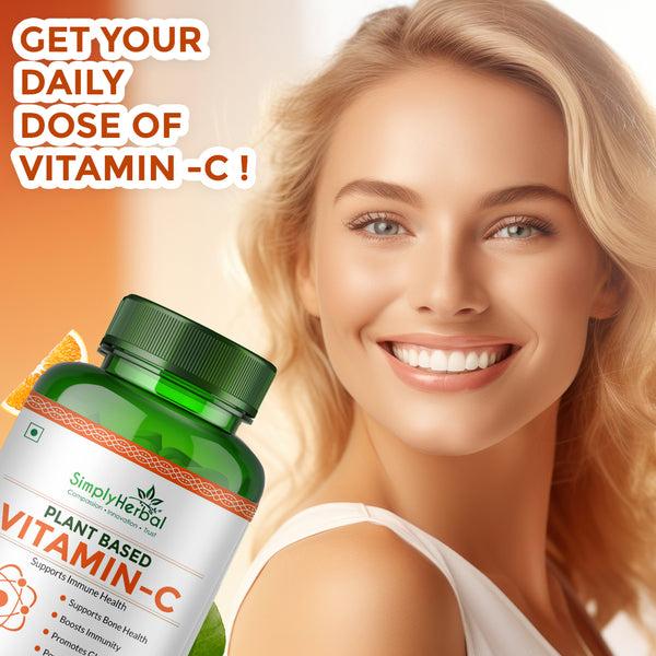 Simply Herbal Simply Herbal Vitamin-C For Glowing Skin Bone & Immune Health 1000mg - 60 Tablets