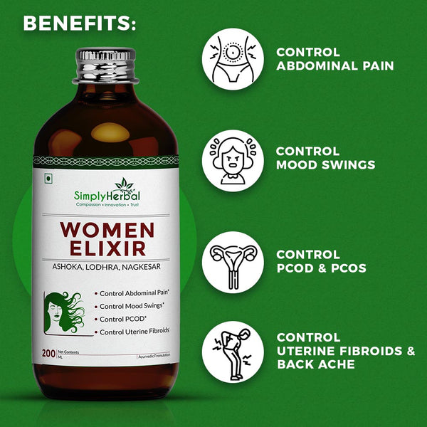 Simply Herbal Simply Herbal Women Elixir – PCOD PCOS Cramps - 200 ML
