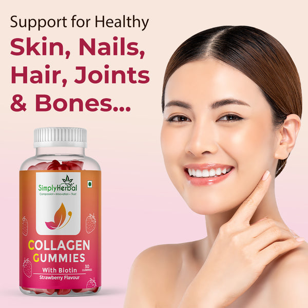 Simply Herbal SimplyHerbal Vitamin Gummies Hair Skin & Nail Health Combo Pack ( Collagen + Biotin )
