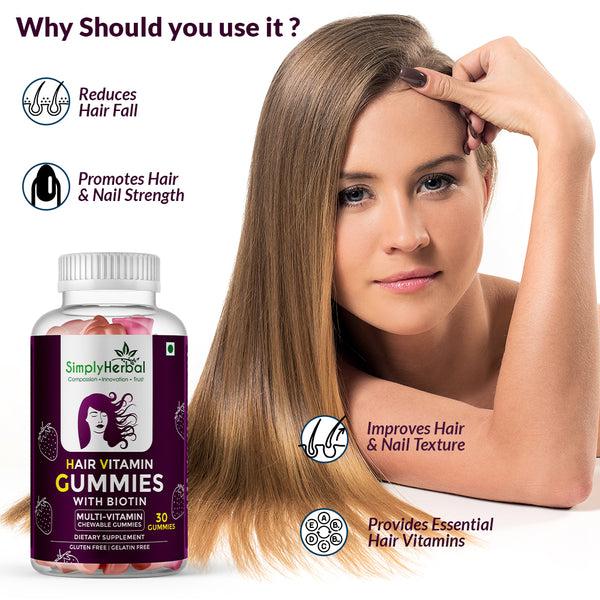 Simply Herbal SimplyHerbal Vitamin Gummies Hair Skin & Nail Health Combo Pack ( Collagen + Biotin )