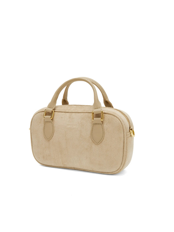 Sinbono Cassandra Top Handle Crossbody Bag - Ivory Fake Suede