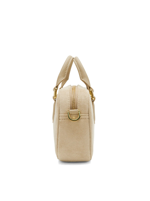 Sinbono Cassandra Top Handle Crossbody Bag - Ivory Fake Suede