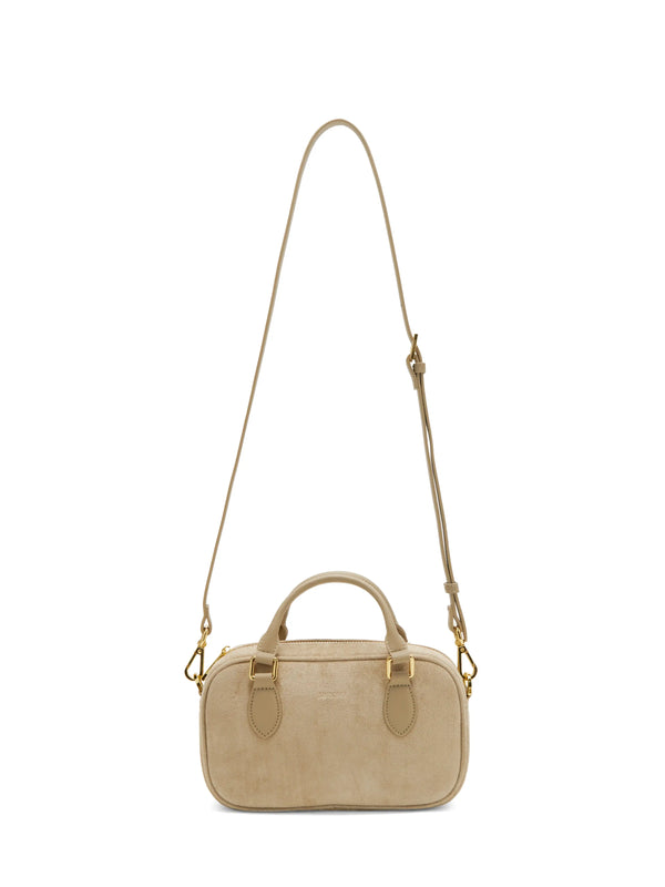 Sinbono Cassandra Top Handle Crossbody Bag - Ivory Fake Suede