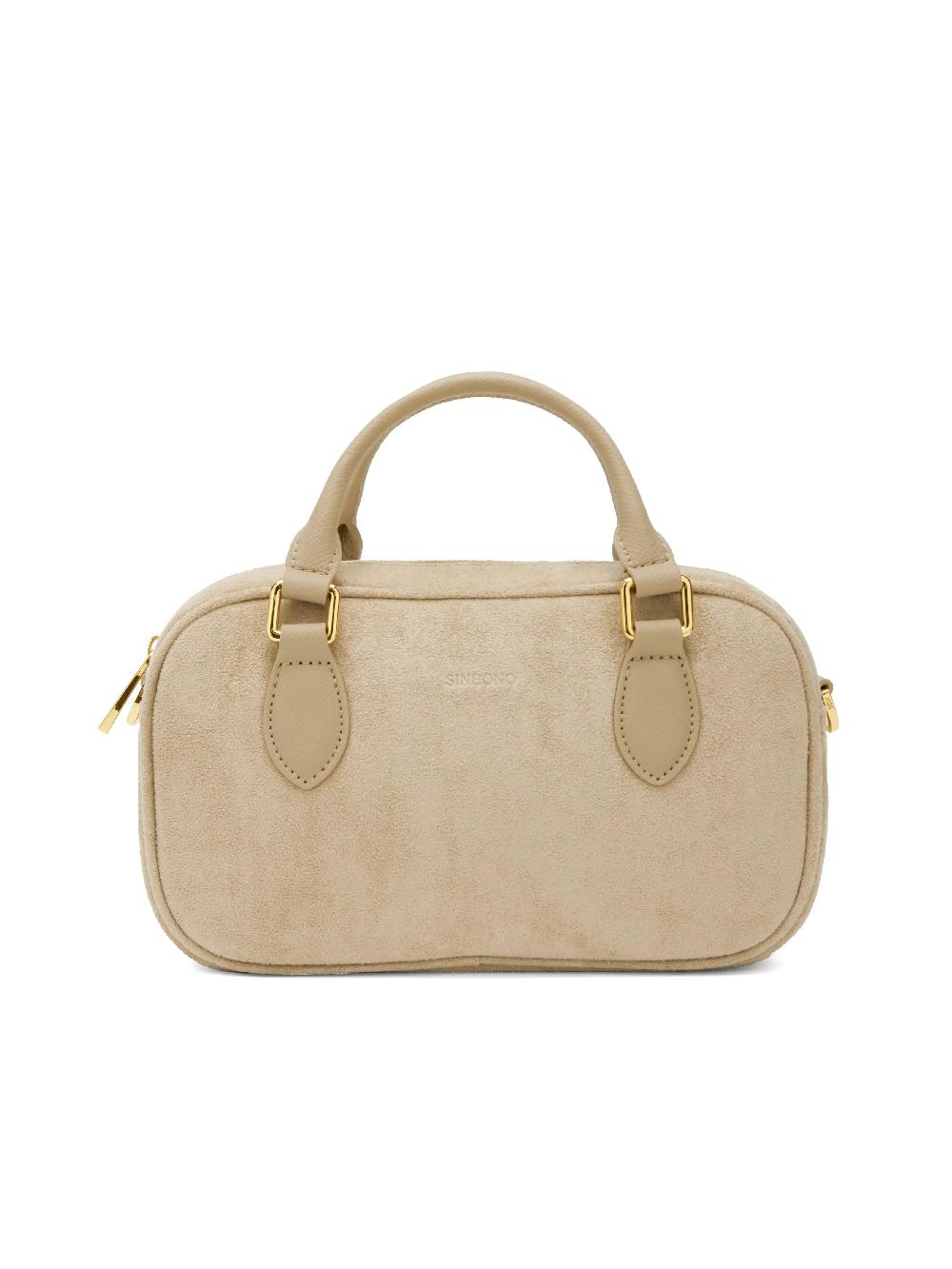 sinbono Cassandra Top Handle Crossbody Bag - Ivory Fake Suede