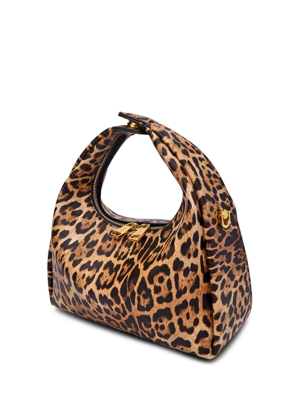 Sinbono Medium Vienna Top Handle Crossbody Bag - Brown Leopard Print