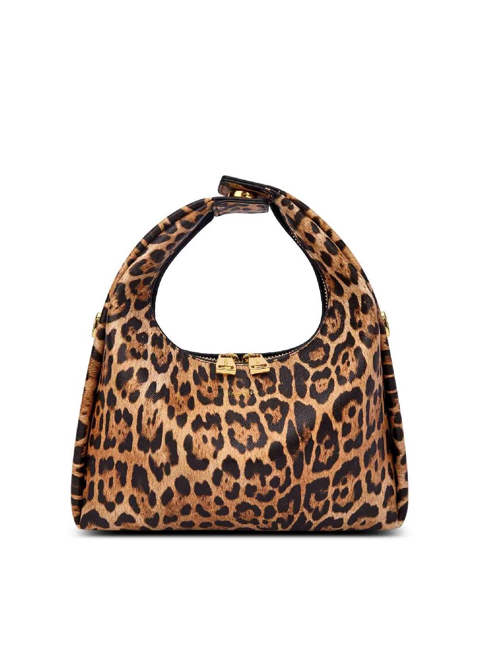 sinbono Medium Vienna Top Handle Crossbody Bag - Brown leopard print