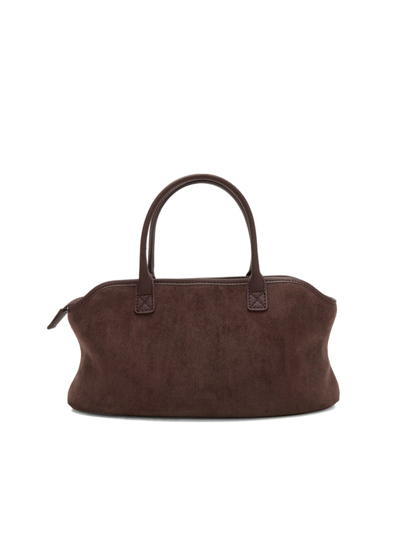 Sinbono Mireille Top Handle Crossbody Bag - Dark Brown Fake Suede