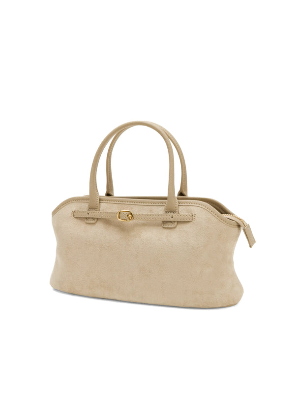 Sinbono Mireille Top Handle Crossbody Bag - Ivory Fake Suede