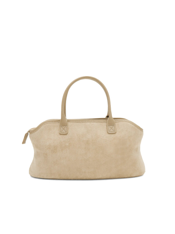 Sinbono Mireille Top Handle Crossbody Bag - Ivory Fake Suede