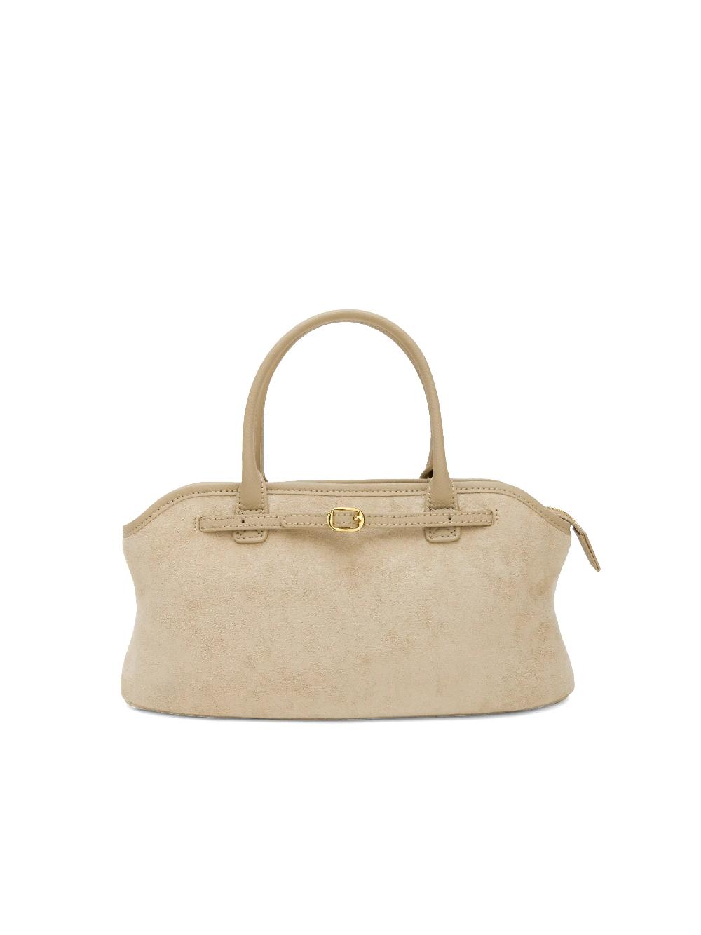 sinbono Mireille Top Handle Crossbody Bag - Ivory Fake Suede