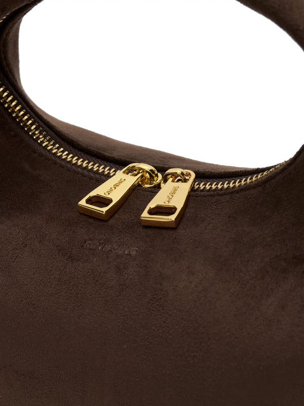 Sinbono Vienna Top Handle Crossbody Bag（2.0）- Dark Brown Fake Suede