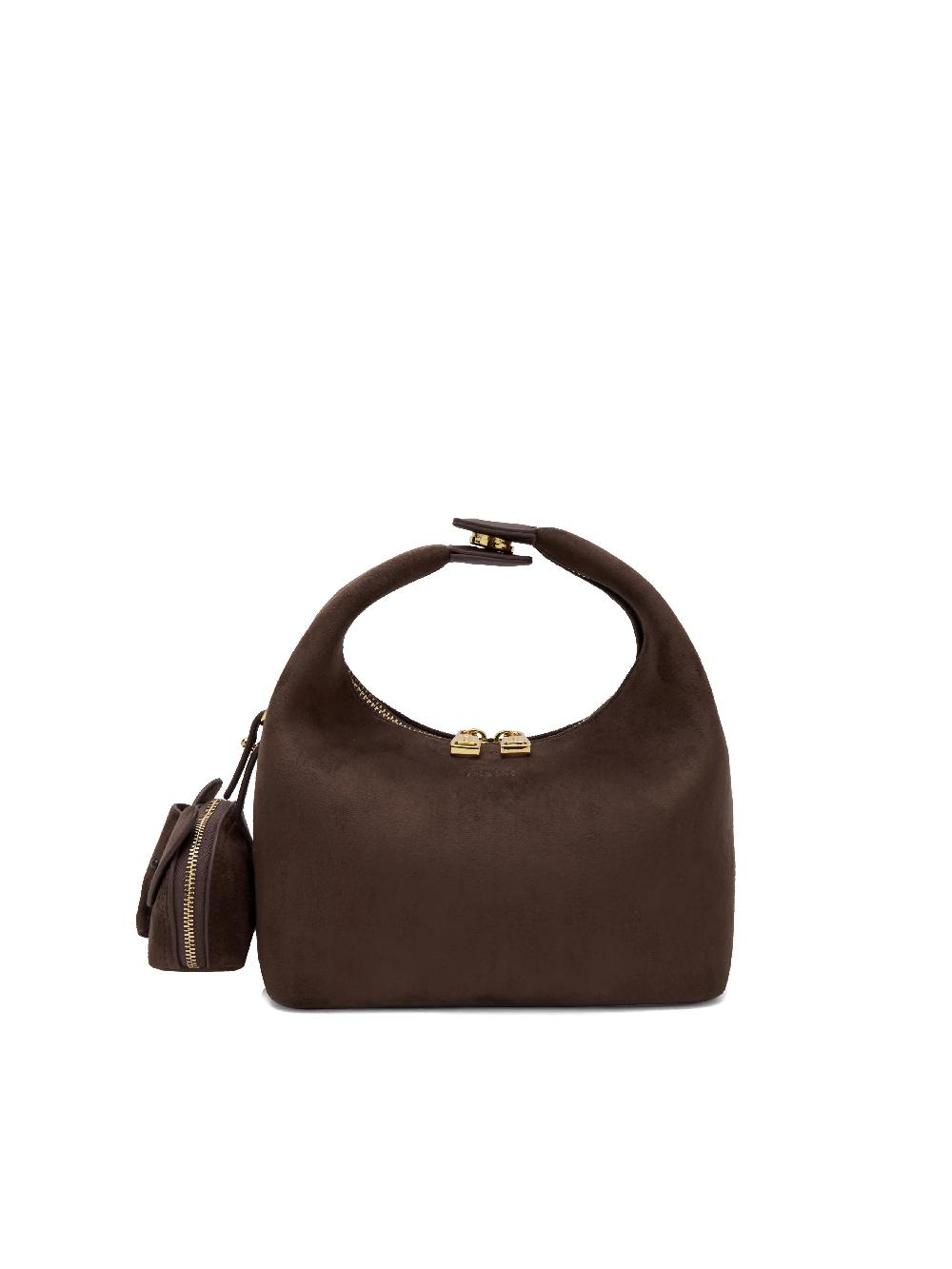 sinbono Vienna Top Handle Crossbody Bag（2.0）- Dark Brown Fake Suede