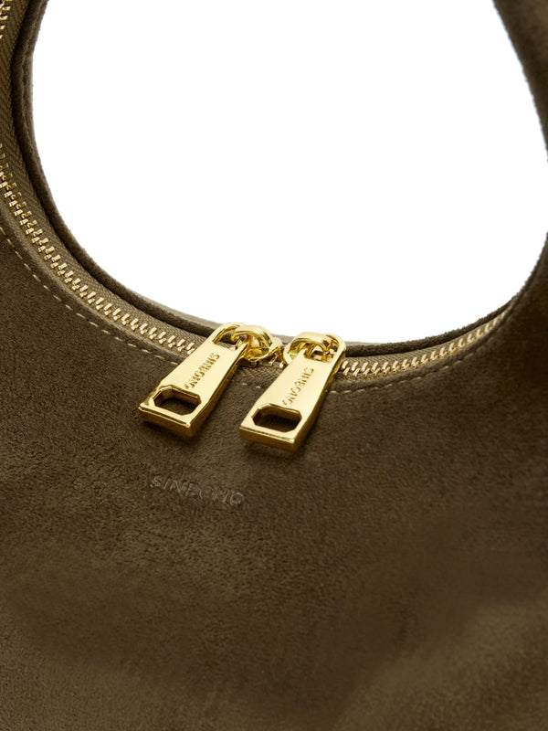 Sinbono Vienna Top Handle Crossbody Bag（2.0）- Dark Green Fake Suede