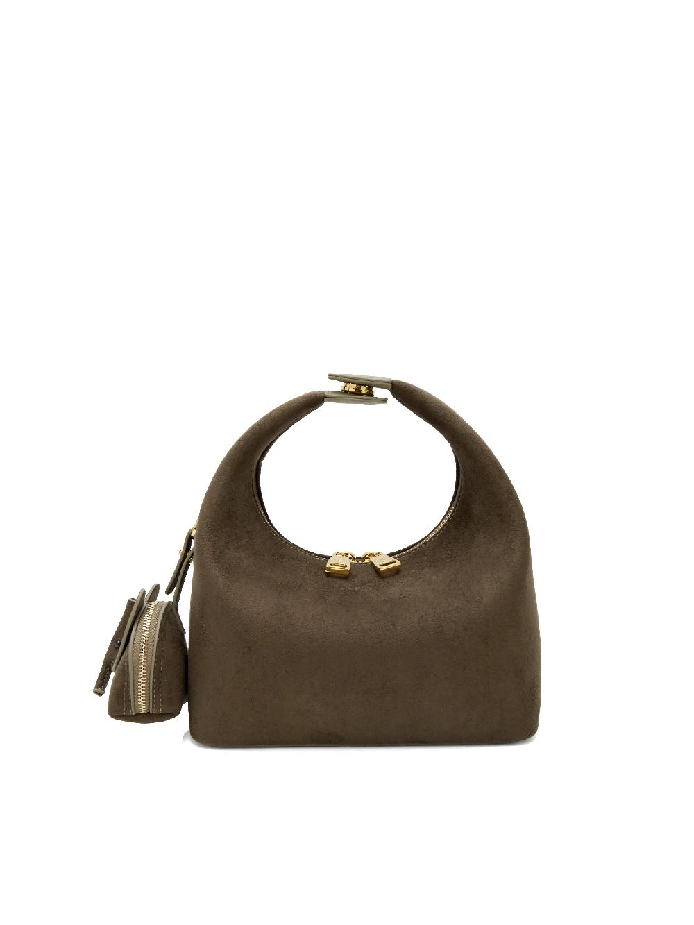 sinbono Vienna Top Handle Crossbody Bag（2.0）- Dark Green Fake Suede