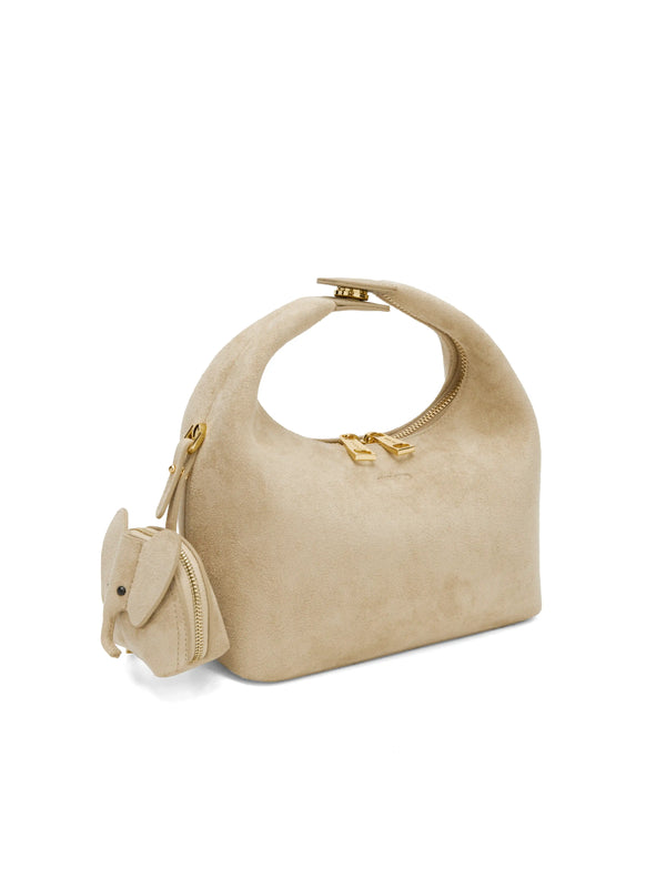 Sinbono Vienna Top Handle Crossbody Bag（2.0）- Ivory Fake Suede