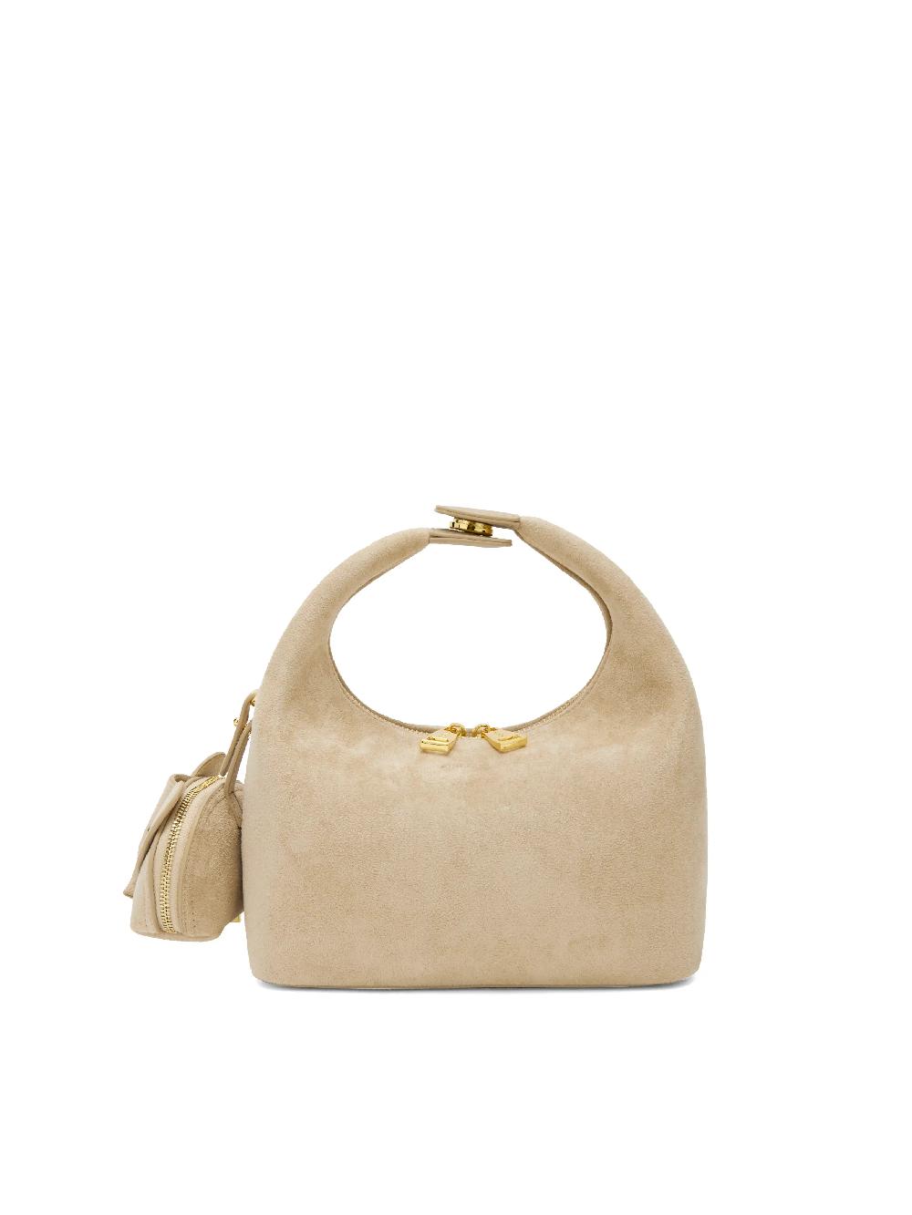 sinbono Vienna Top Handle Crossbody Bag（2.0）- Ivory Fake Suede