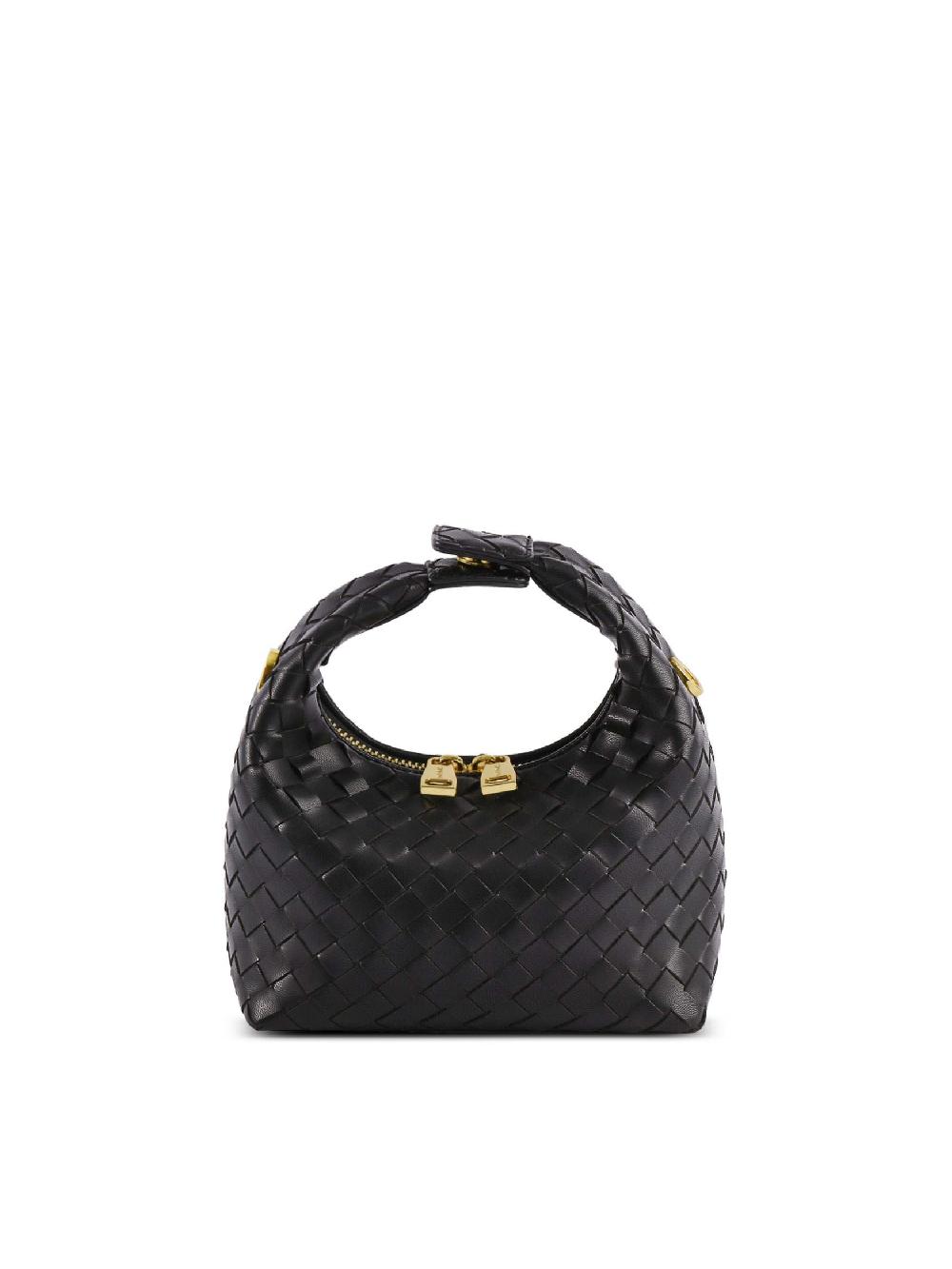 sinbono Vienna Top Handle Crossbody Bag - Black Braided